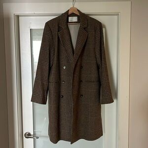 Oak + Fort double breasted tweed coat